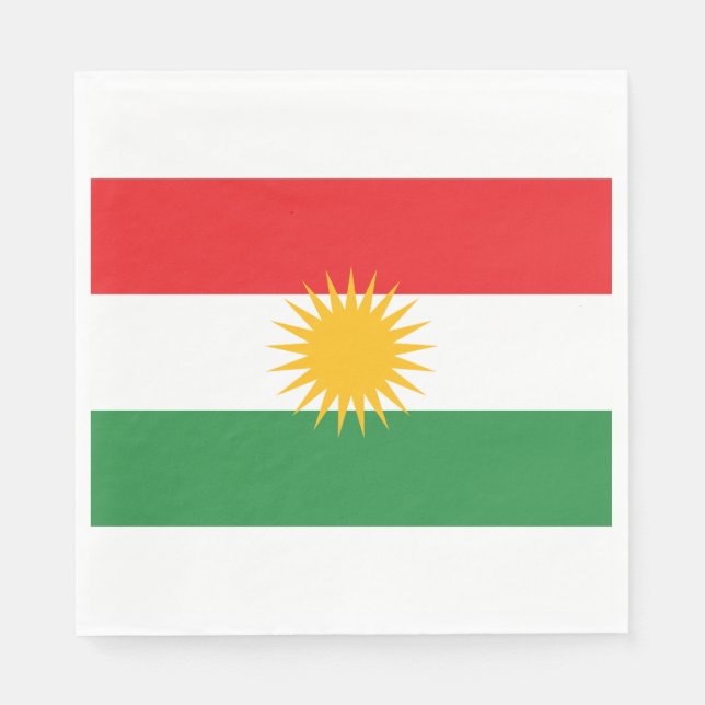 Serviette En Papier Drapeau du Kurdistan (Devant)