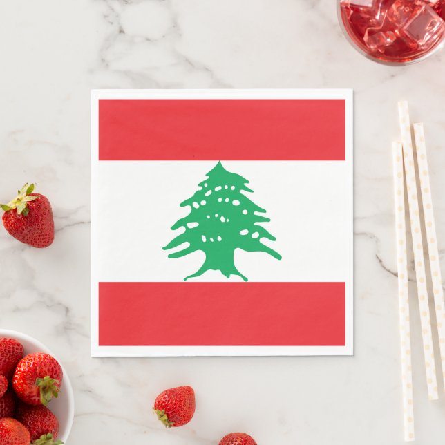 Serviette En Papier Drapeau du Liban (En situation)