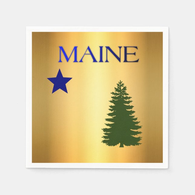 Serviette En Papier Drapeau du Maine (1901) (Devant)