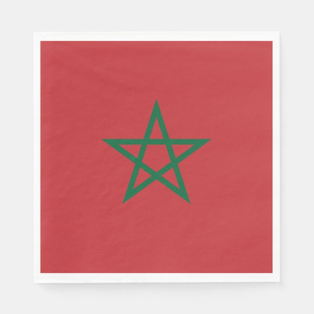 Serviette En Papier Drapeau du Maroc (Devant)