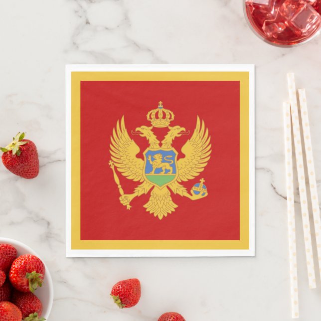 Serviette En Papier Drapeau du Monténégro (En situation)