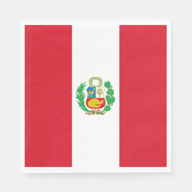 Serviette En Papier Drapeau du Pérou (Devant)
