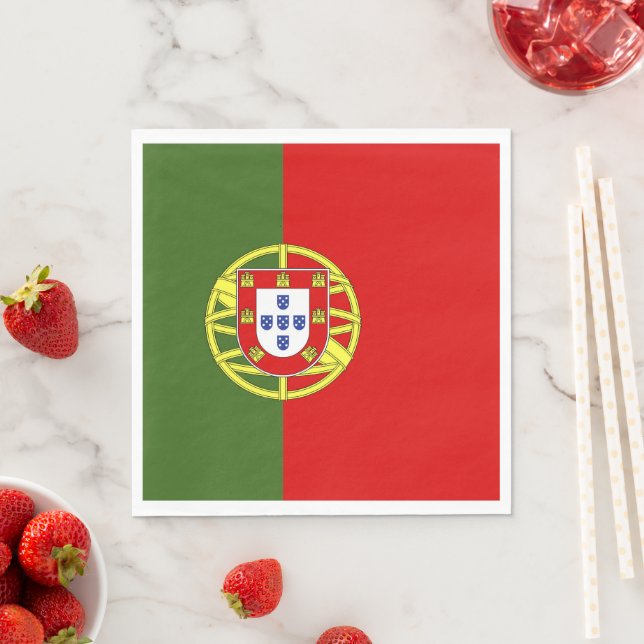 Serviette En Papier Drapeau du Portugal (En situation)