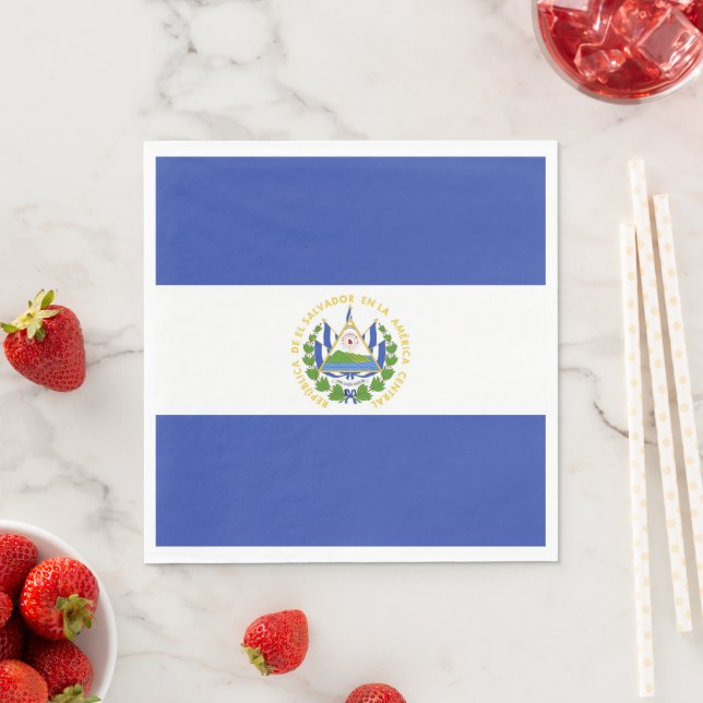 Serviette En Papier Drapeau El Salvador (En situation)