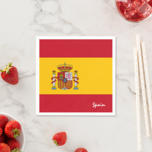 Serviette En Papier Drapeau espagnol et mode Espagne, fans de fête/spo