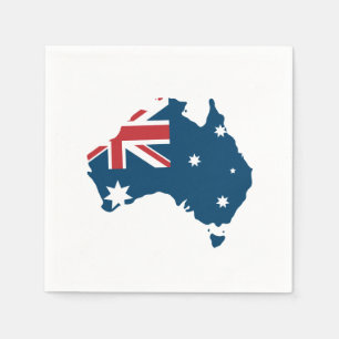 Serviette En Papier Drapeau et carte de l'Australie