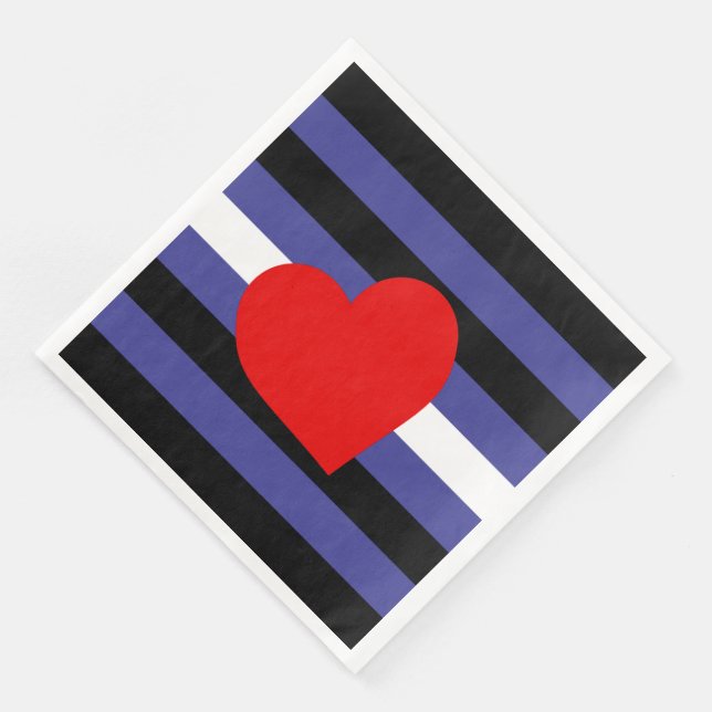 Serviette En Papier Drapeau et cœur de fierté en cuir (Coin)