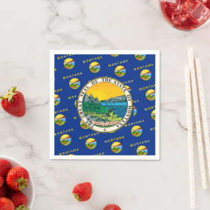 Serviette En Papier Drapeau et emblème du Montanan, Montana