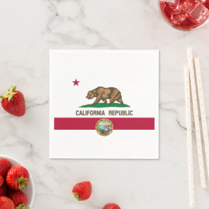 Serviette En Papier Drapeau et sceau californien, Drapeau de Californi