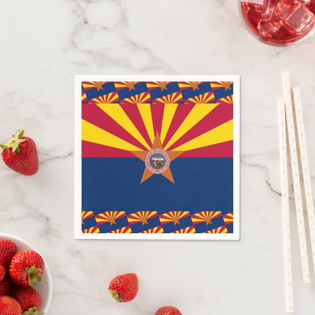 Serviette En Papier Drapeau et sceau de l'Arizonan, Drapeau de l'Arizo (En situation)