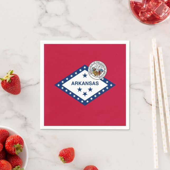 Serviette En Papier Drapeau et sceau de l'Arkansan, Drapeau de l'Arkan (En situation)