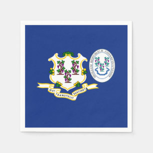 Serviette En Papier Drapeau et sceau du Connecticut, Connecticut