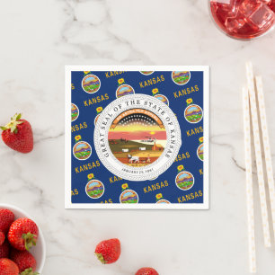 Serviette En Papier Drapeau et sceau du Kansas, Drapeau du Kansas