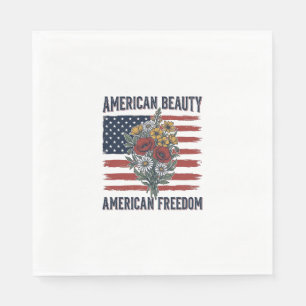Serviette En Papier Drapeau Floral de Liberté American Beauty