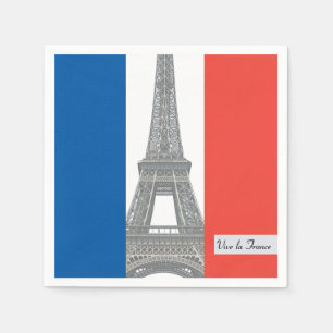 Serviette En Papier Drapeau français, Vive la France, fête du 14 juill
