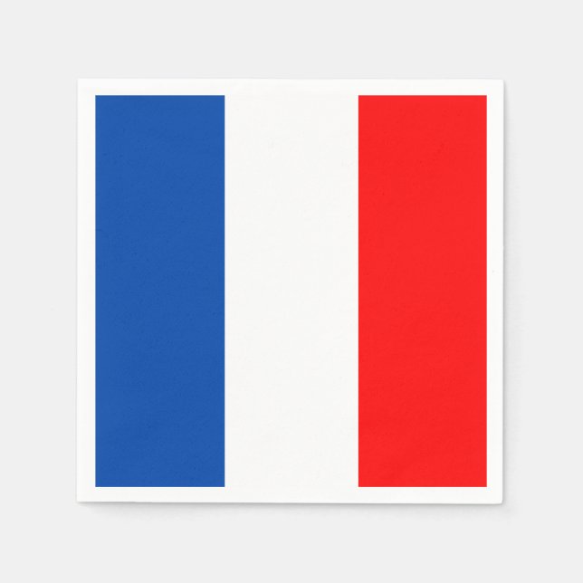 Serviette En Papier Drapeau France (Devant)