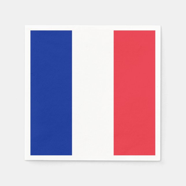 Serviette En Papier Drapeau France (Devant)