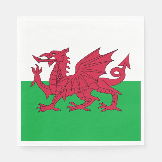 Serviette En Papier Drapeau gallois (Pays de Galles) (Dragon gallois) (Devant)
