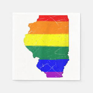 Serviette En Papier Drapeau Gay pride de l'Illinois