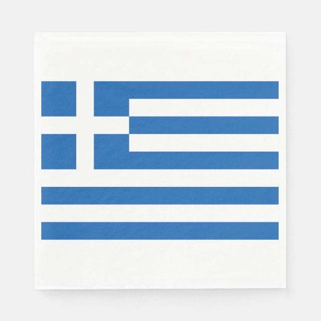 Serviette En Papier Drapeau grec (Grèce) (Devant)