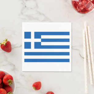 Serviette En Papier Drapeau grec Grèce Bleu Livre blanc Napkin