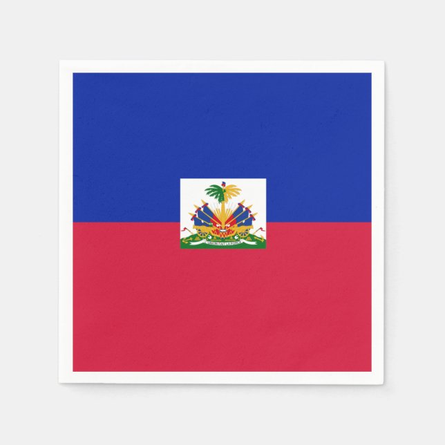 Serviette En Papier Drapeau Haïti (Devant)