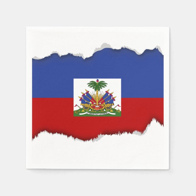 Serviette En Papier Drapeau haïtien classique (Devant)