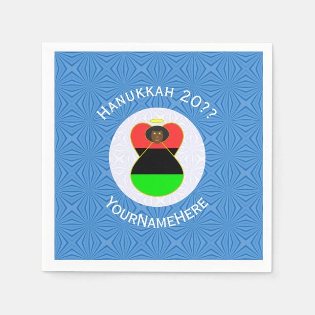 Serviette En Papier Drapeau Hanoukka de la diaspora africaine Personna (Devant)