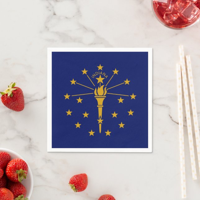 Serviette En Papier Drapeau Hoosier, Drapeau de l'Indiana (En situation)