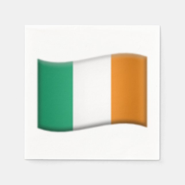 Serviette En Papier Drapeau irlandais - Emoji (Devant)