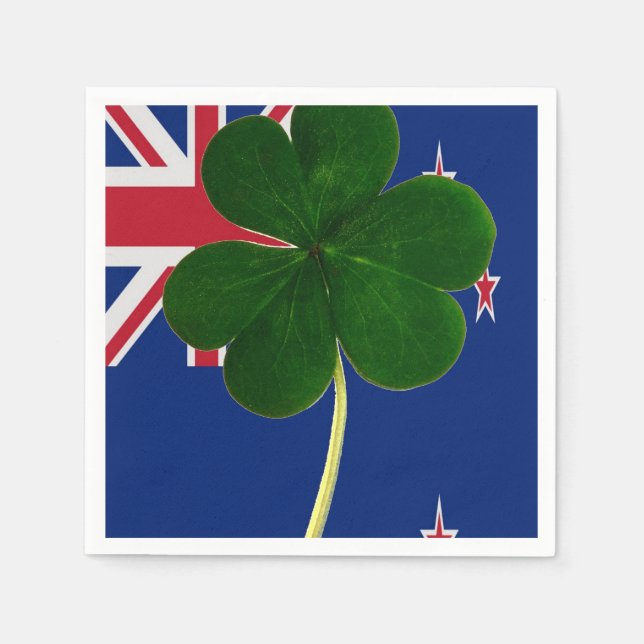 Serviette En Papier Drapeau irlandais Nouvelle-Zélande Shamrock Clover (Devant)