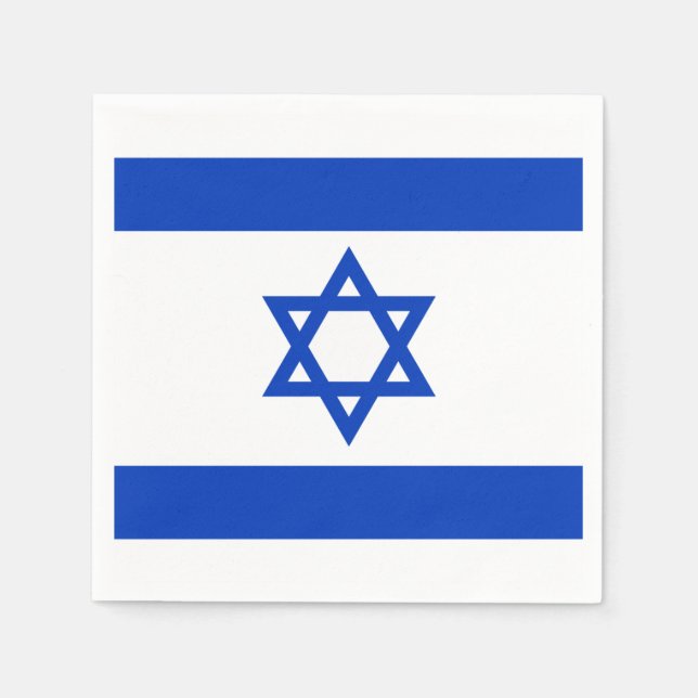Serviette En Papier Drapeau Israël (Devant)