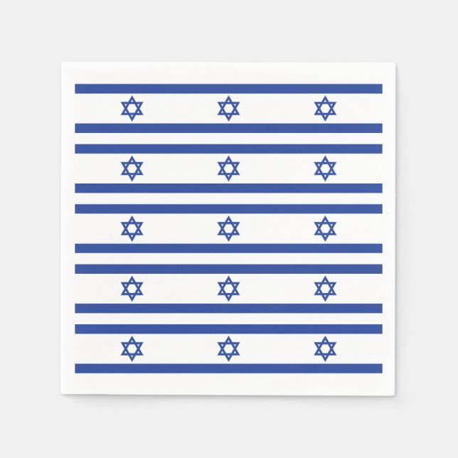 Serviette En Papier drapeau israélien (Devant)