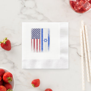 Serviette En Papier Drapeau Israélo-Américain Israël Usa Racines Améri