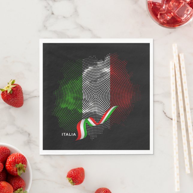 Serviette En Papier Drapeau italien (En situation)