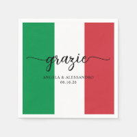 Drapeau italien Élégante calligraphie Grazie