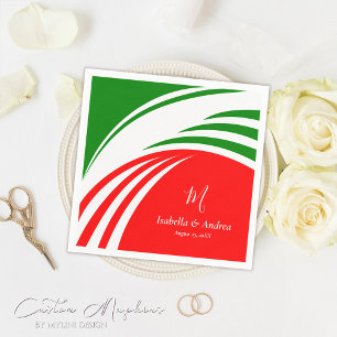 Serviette En Papier Drapeau Italien Personnalisé avec Monogramme