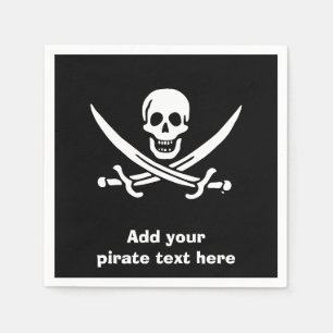 Serviette En Papier Drapeau Jolly roger de pirate