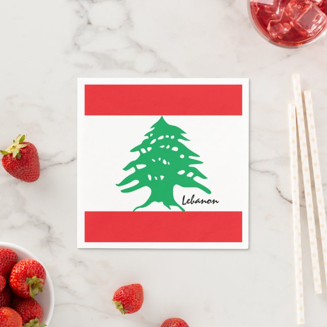 Serviette En Papier Drapeau libanais & Moyen-Orient - Liban /supporter (En situation)