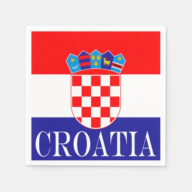 Serviette En Papier Drapeau national de Croatie Zastava Hrvatske (Devant)