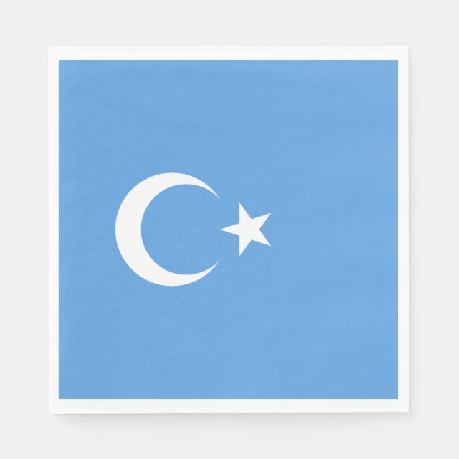 Serviette En Papier Drapeau ouïghour du Turkestan oriental (Uyghurista (Devant)