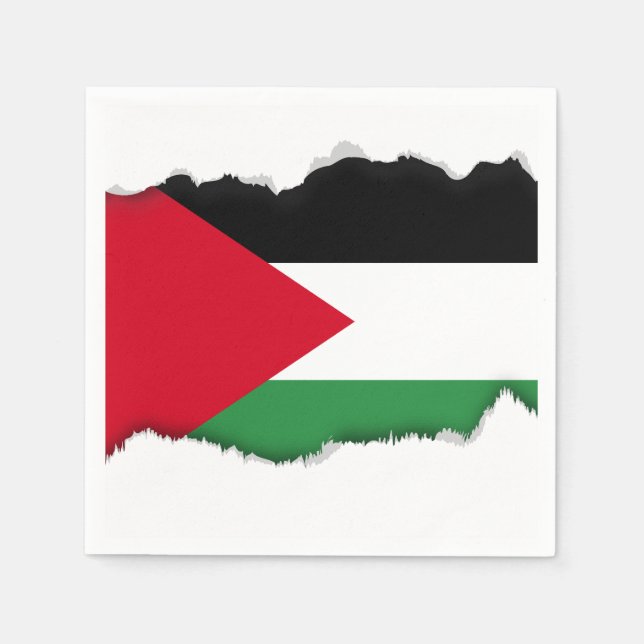 Serviette En Papier Drapeau palestinien (Devant)
