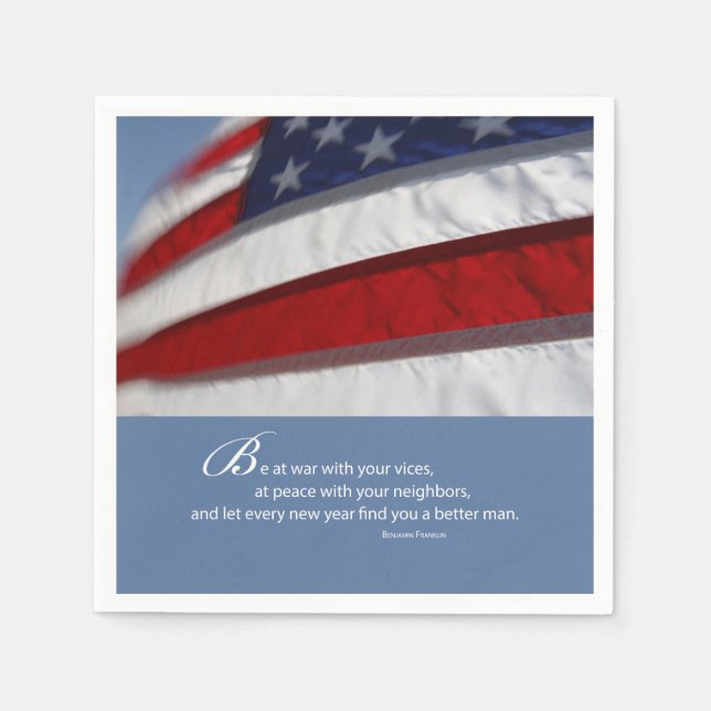 Serviette En Papier Drapeau patriotique américain (Devant)