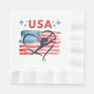 Serviette En Papier Drapeau patriotique américain Gymnastique Design p