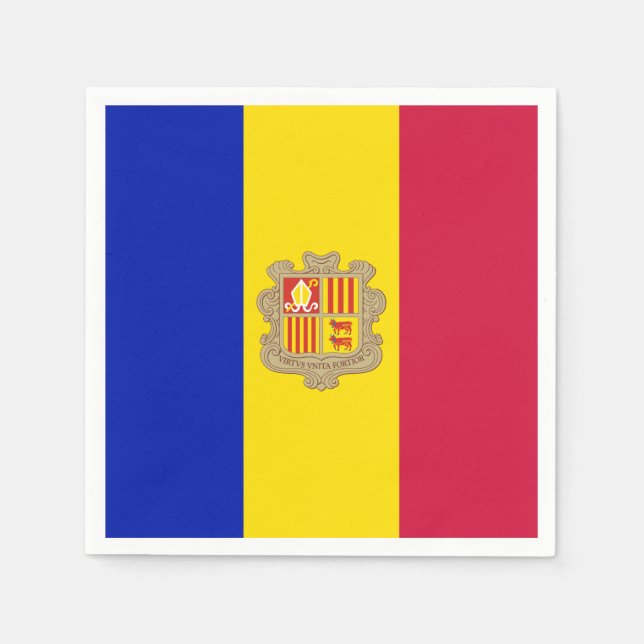 Serviette En Papier Drapeau patriotique d'Andorre (Devant)