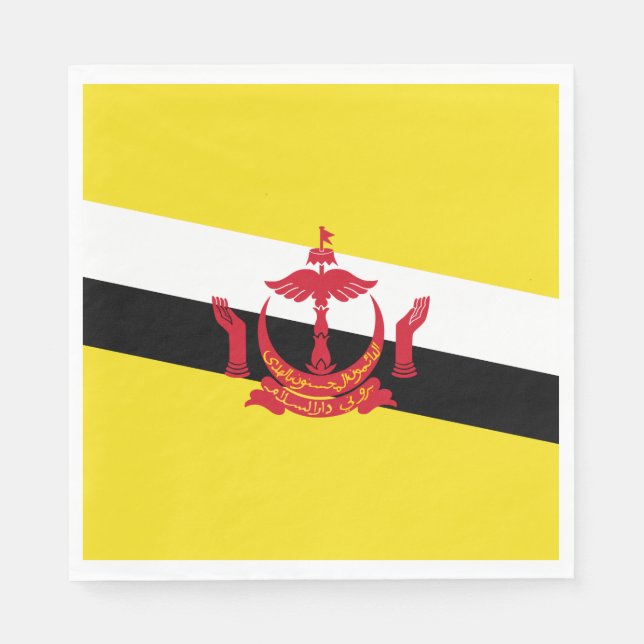 Serviette En Papier Drapeau patriotique de Brunei (Devant)