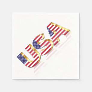 Serviette En Papier Drapeau Patriotique USA