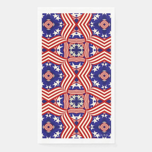 Serviette En Papier Drapeau Patriotique USA (Devant)
