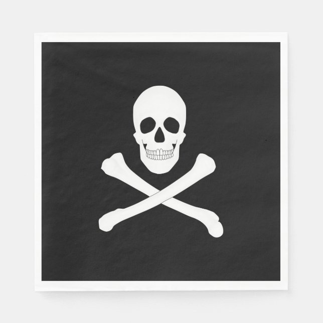 Serviette En Papier Drapeau Pirate (Jolly roger) (Devant)