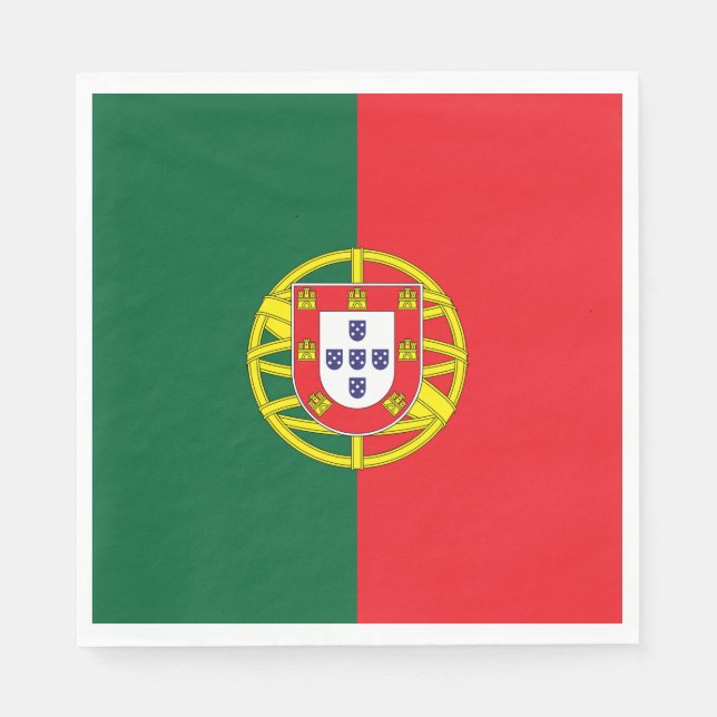 Serviette En Papier Drapeau Portugal (Devant)